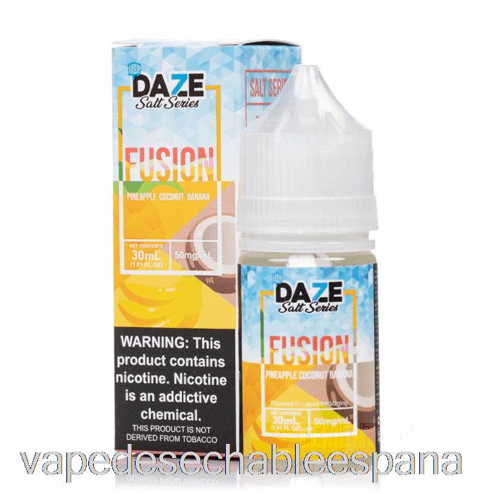 Vape Desechable España Helado De Piña, Coco Y Plátano - 7 Daze Fusion Salt - 30ml 50mg